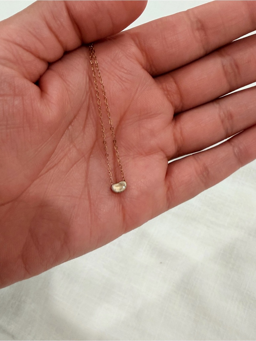 Delicate Gold Bean Pendant Necklace - Women's Jewelry